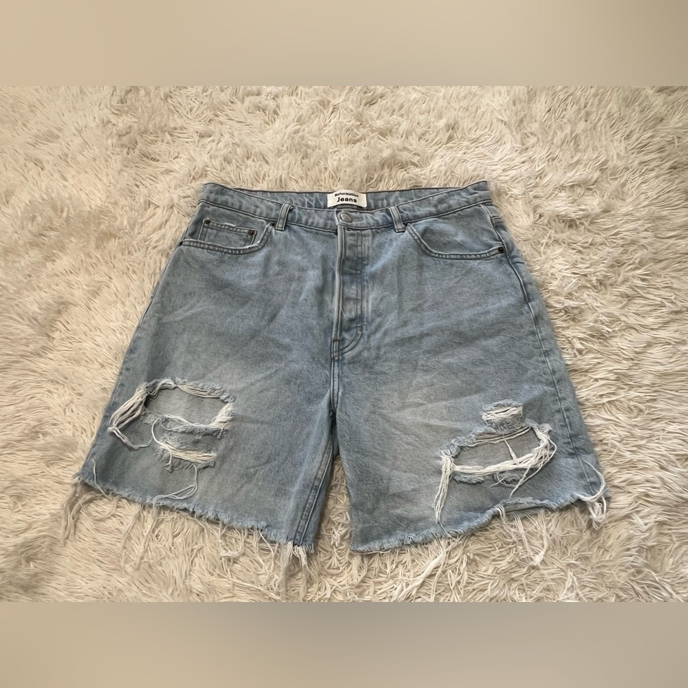 Reformation Distressed Jeans Shorts - Size 30 US 10- Tahoe destroyed wash - Picture 2 of 10